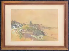 Cromer from the cliffs by Riko Mikeska, watercolour, offered Apr 2026