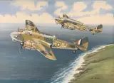 Bristol Beaufort RAF Formation by Mike Bailey, gouache, sold Apr 2026