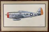 Republic P47-D Thunderbolt by Mike Bailey, gouache, sold Apr 2026
