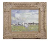 Burgh Marsh to Berry's Farm by Geoffrey Chatten, oil on board, sold Mar 2026