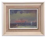 Evening Over the Wash by Geoffrey Chatten, oil on board, sold Mar 2026