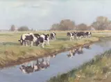 Cattle Reflections by Owen Waters, 1973, oil on board, sold Mar 2026