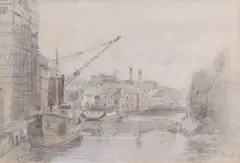 Norwich Waterfront by Arthur E. Davies, pencil and watercolour, sold Mar 2026