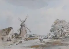 Stracey Arms Mill, Norfolk by Arthur E. Davies, watercolour, sold Mar 2026