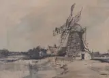 Stokesby Mill by Arthur E. Davis, watercolour and ink, sold Mar 2026