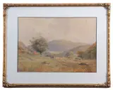 Pastoral landscape by Charles Harmony Harrison, watercolour, sold Mar 2026