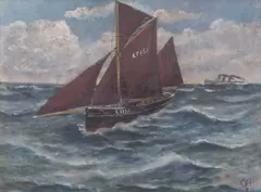 LT153 shipping scene by John Gregory, 1912, oil on canvas, sold Mar 2026