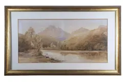 Highland / Moorland scene with a lone figure by William Eyre Walker, 1872, watercolour, sold Mar 2026