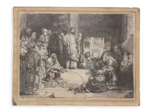 Christ Preaching by Rembrandt Harmensz van Rijn, etching, sold Mar 2026