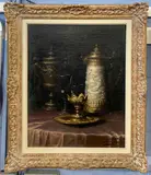 Still life by John Friedlinger, oil on canvas, sold Mar 2026