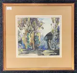 View through woodland opening by John Piper, watercolour and ink, sold Mar 2026
