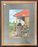 A farmyard scene with Geese by Carl Donner, 1978, gouache, sold Feb 2026