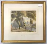 Countryside scene with a horse and cart traveller by William Henry Goose, watercolour, offered Feb 2026
