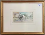 Watering Shirehorses by Jason Partner, watercolour, sold Feb 2026