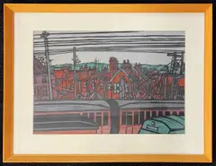 Near the Station by H.J. Jackson, 1963, linocut, sold Feb 2026