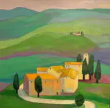 View of Provence by Isabelle Merlet, 2000, oil on canvas, sold Jan 2026