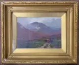 Cattle in Glen Nevis Scotland by Henry Hadfield Cobley, 1899, oil on panel, sold Jan 2026
