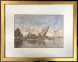 Wherries on the Broads by Stephen John Batchelder, 1883, watercolour, sold Jan 2026