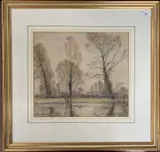 An autumnal view over a river by William Thomas Wood, 1935, Wood, sold Jan 2026