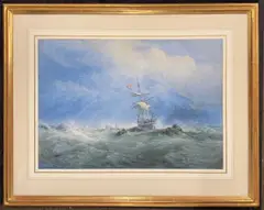 Maritime scene in choppy seas by Edward Duncan, 1868, watercolour, sold Jan 2026