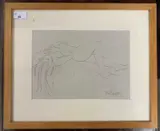 Nude Study on Paper by Toni Hayden, pencil on paper, sold Jan 2026