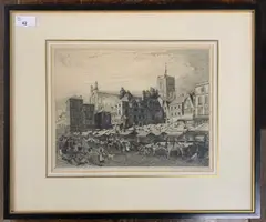 Norwich Market by Charles John Watson, 1875, etching, sold Jan 2026