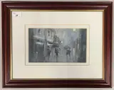 Wet Evening East St, Hertford by George William Gill, pastel on board, sold Dec 2025