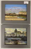 Coastal scene and Irish High Court Building by Keith Gardner, oil, sold Dec 2025