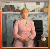 Portrait of artist Charlotte Verity by Jo Volley, oil on canvas, sold Dec 2025