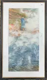 Child walks alongside a thermal pool by Tracy Myers, 2006, mixed media, sold Dec 2025