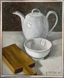 Porcelain Kettle by Vladimir Titov, 2009, oil on board, offered Dec 2025