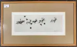 Reindeer at Syltefjorden by Timothy John Greenwood, etching, offered Dec 2025