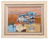 Reflections at Low Tide by Frederick Beckett, oil on canvas, sold Nov 2025