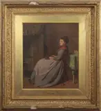 Wandering Thoughts by Haynes King, 1870, oil on panel, sold Nov 2025