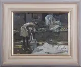 The Shobi Khan workers by Tom Coates, oil on canvas, offered Nov 2025