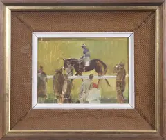 Horse Racing scene by Thomas John Coates, oil on canvas, offered Nov 2025