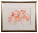 Study of Shire Horse by Thomas John Coates, watercolor, sold Nov 2025