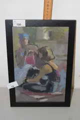 Ballerinas at rest by Roy Pettit, oil on board, sold Nov 2025