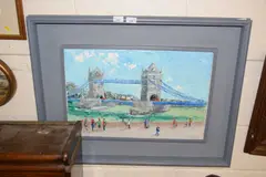 Tower Bridge by Darrell Mitchell, oil on canvas, offered Nov 2025