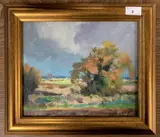 Marshland at Thorpe near Hadiscoe by Geoffrey Wilson, oil on board, sold Nov 2025