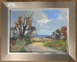 Aldeby Landscape by Geoffrey Wilson, oil on board, sold Nov 2025