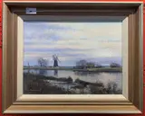 View over the River Thurne by Raymond Leach, oil on board, sold Nov 2025