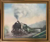 S.R. King Arthur Class 4-6-0 by Geoff Shaw, oil on board, sold Nov 2025