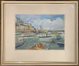 Brixham Harbour by Jack Savage, watercolour, sold Nov 2025