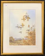 Alighting Grouse by Simon Trinder, watercolour, sold Nov 2025
