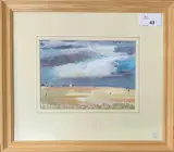 Landscape study with distant lighthouse by Martin Laurance, pencil, sold Nov 2025
