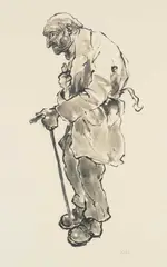 Farmer at Funeral by Kyffin Williams, print, sold Jul 2026