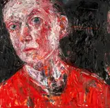 Red Overall by Shani Rhys James, 2016, oil, sold Jul 2026