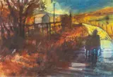 Pond Farm Study I by Leo Carroll, acrylic on paper, offered Jul 2026