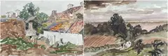 Watercolours - two unfinished paintings by Will Evans, watercolor, sold Jul 2026